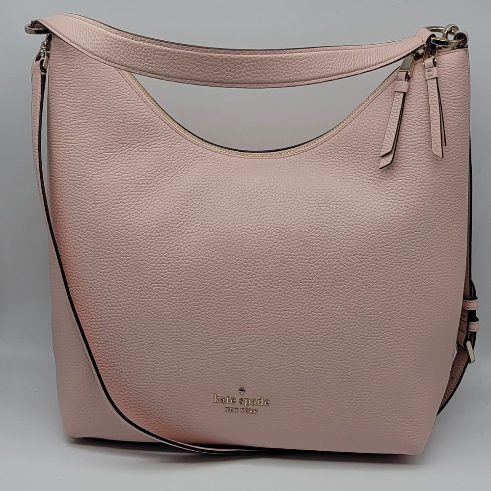 Kate Spade Zippy Pebbled Leather Shoulder Bag K8140 Rose Smoke